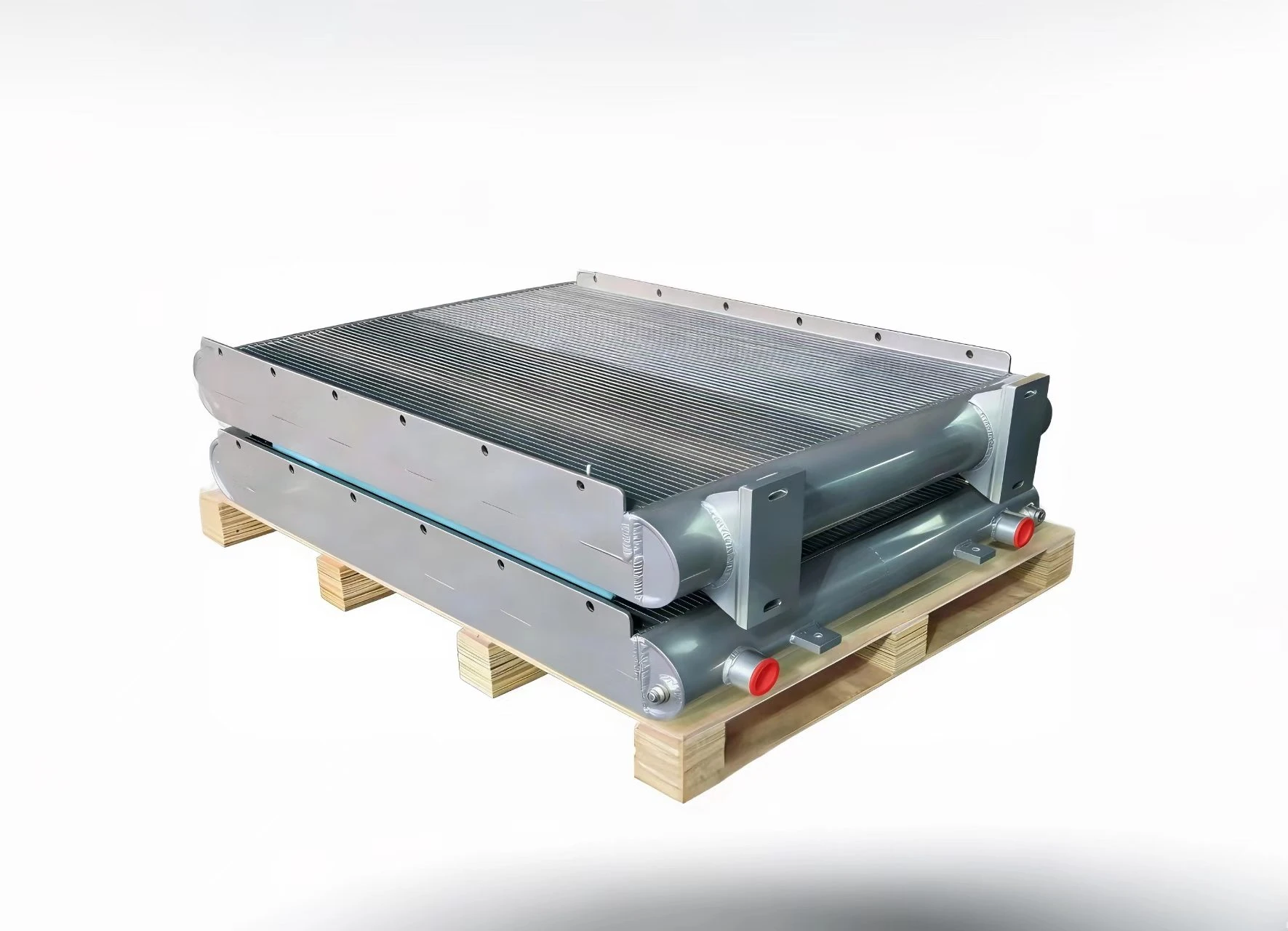 Replacement air compressor aftercooler compatible with selected Atlas Copco and Ingersoll Rand compressor models.
